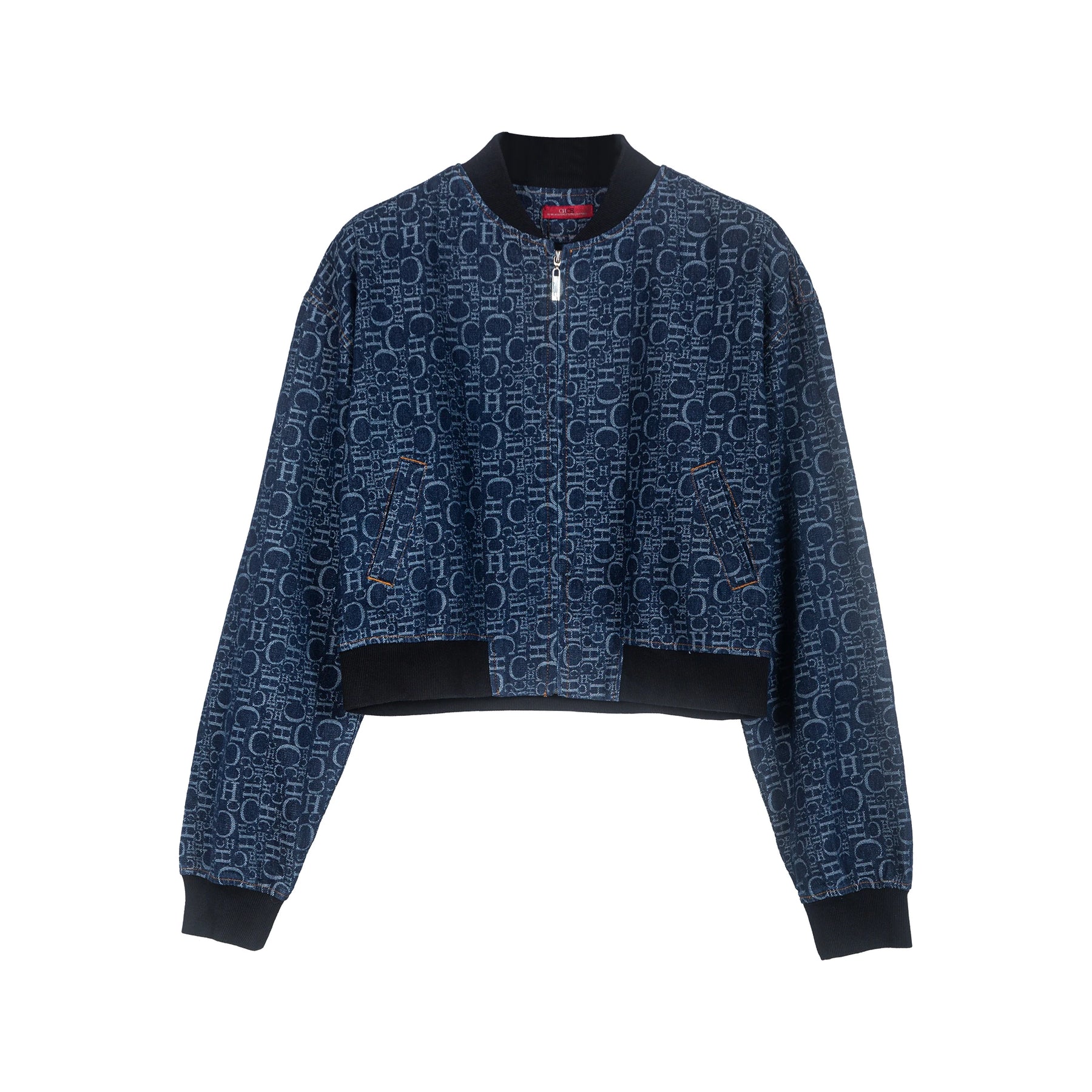 Jaqueta Jeans CHCH – Com Zíper e Bolsos, Gola Lapela, Manga Longa, Estilo Vintage e Fashion