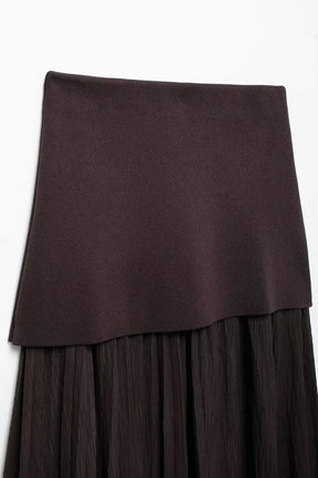 Conjunto – Toque Retrô Elegante, Blusa Tricotada Sem Mangas + Saia Longa Moderna