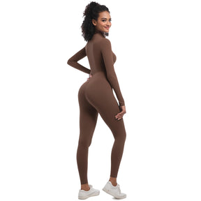 Macacão Fitness Feminino com Zíper Frontal – Modelagem Anatômica e Performance Elegante