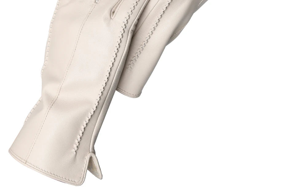 Luvas Femininas em Pelica (Couro de Ovelha) com Forro Aveludado e Toque para Tela – Elegância de Inverno