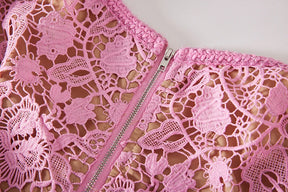 Vestido Renda Com Cinto - Luxo