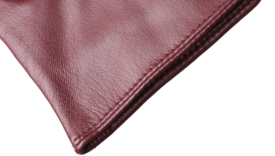 Luvas Femininas em Couro de Ovelha com Forro Aveludado e Toque para Tela – Elegância de Inverno