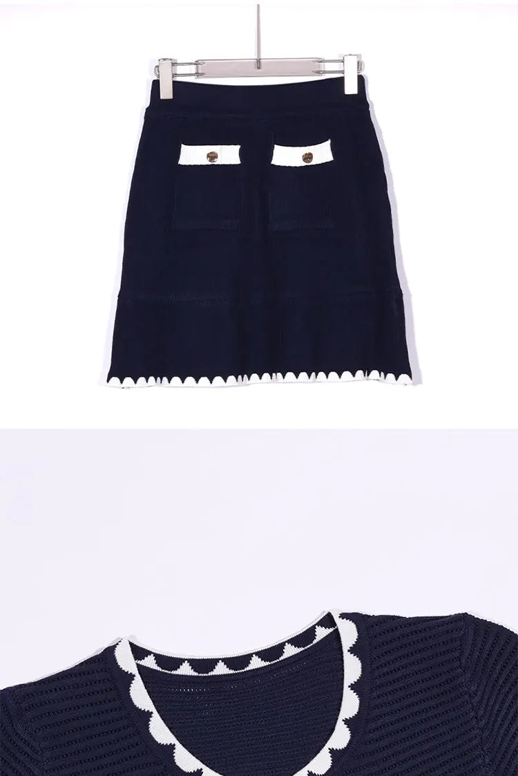 Conjunto Modal Cardigan e Mini Saia - Estilo Retrô Luxuoso