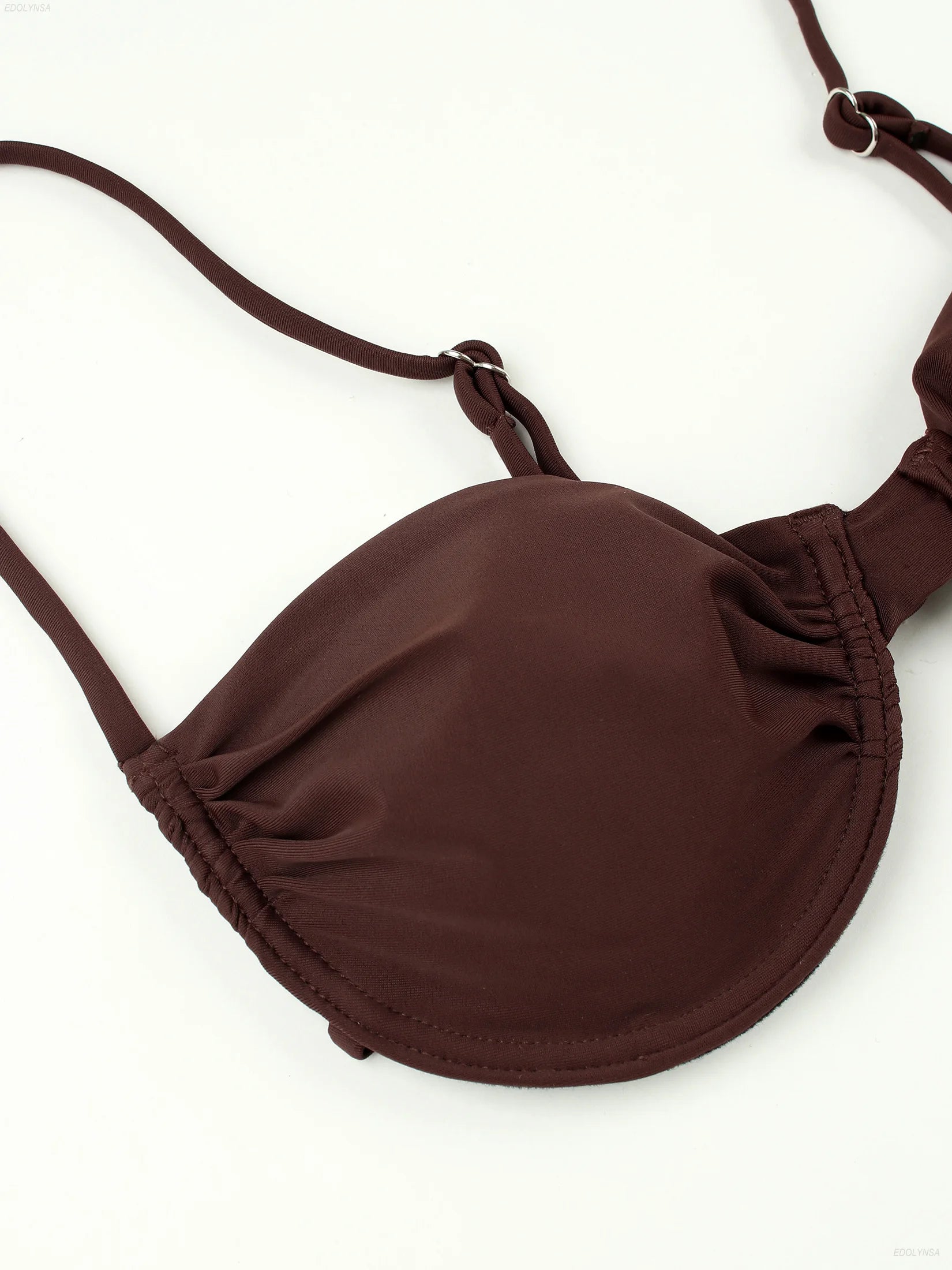 Conjunto de Biquíni com Efeito Push-Up e Saia Franzida