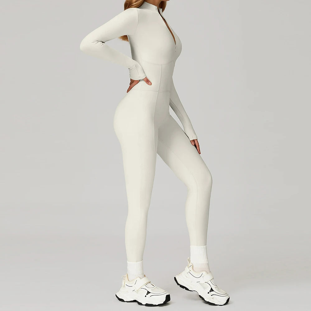 Macacão Térmico de Inverno com Forro Aconchegante e Modelagem Esculpida – Peça Única para Treino, Conforto e Estilo