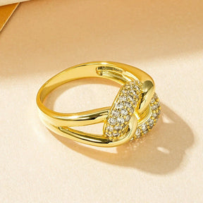 Anel de Luxo – Banhado a Ouro 14k