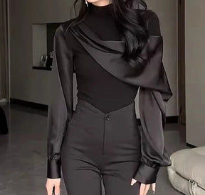 Blusa com Gola Alta Média – Elegância Sofisticada