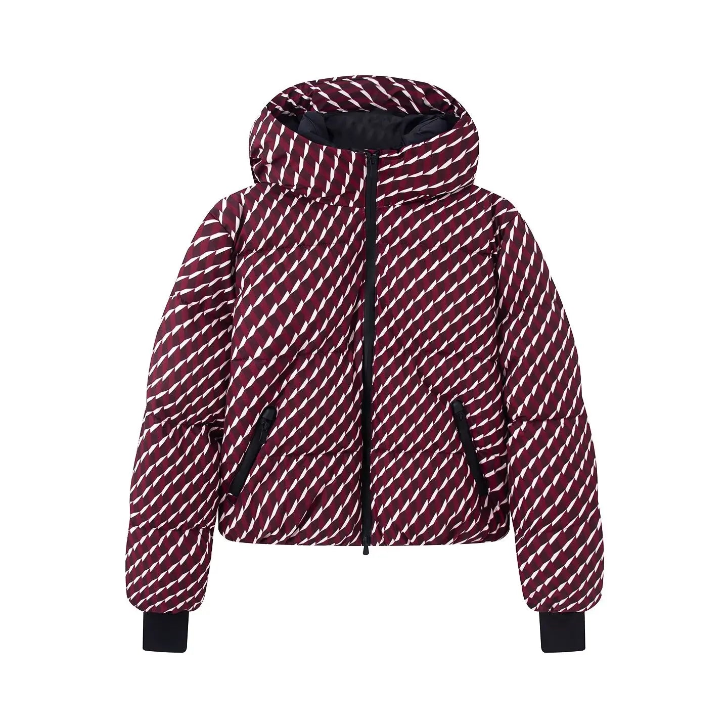 Conjunto Feminino de Inverno para Ski – Parka Acolchoada com Capuz e Calça Impermeável Corta-Vento