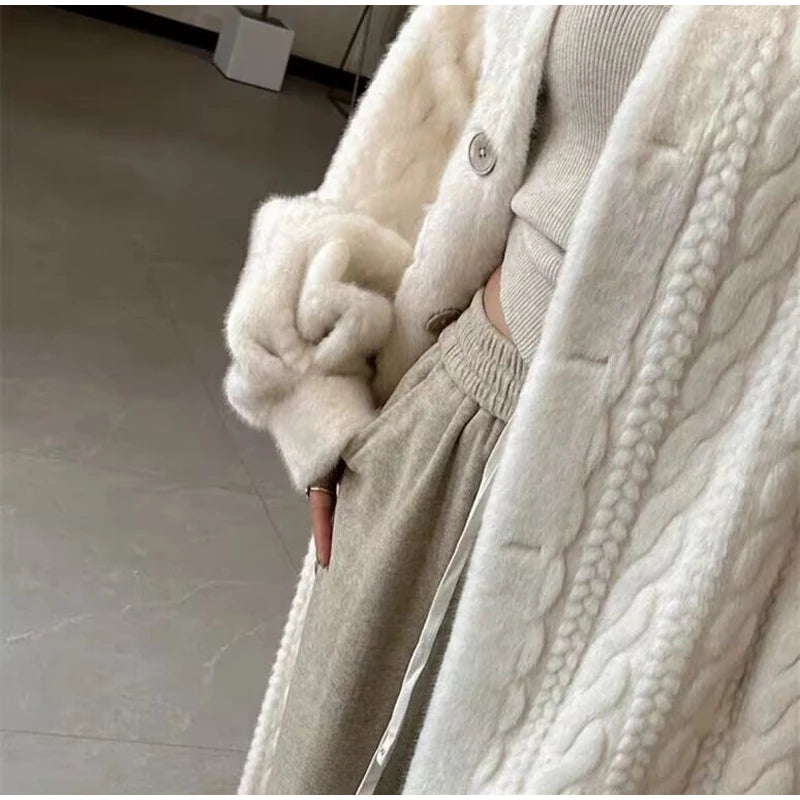 Sobretudo Blusão Tricô Super Quente