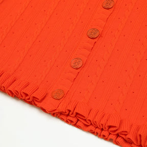 Conjunto Elegante em Tricot com Manga Curta e Saia
