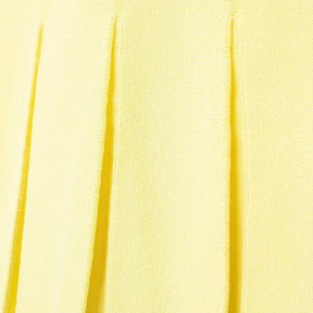 Mini Vestido Modal Plissado de Malha com Gola Redonda