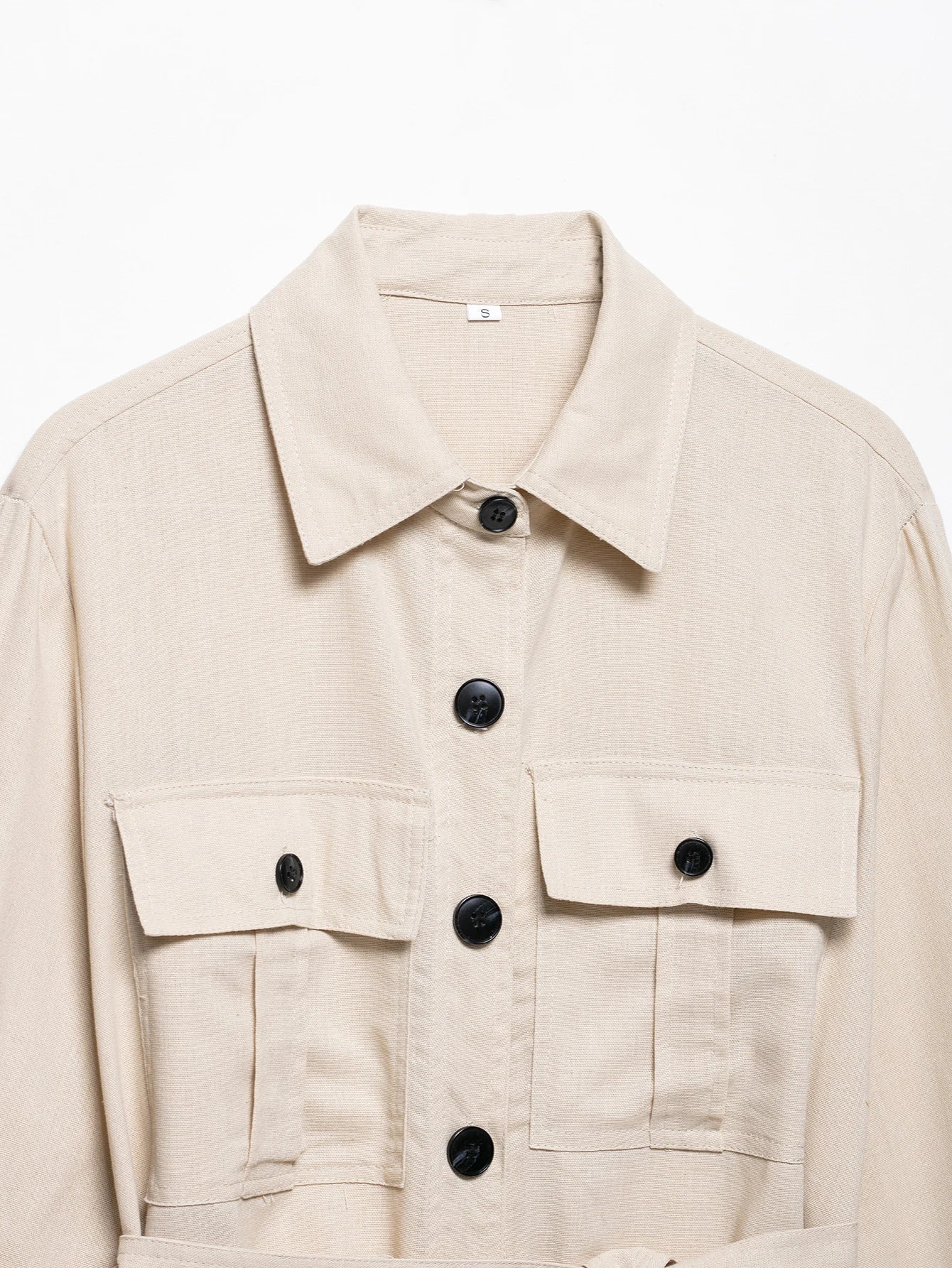 Conjunto Casual Feminino com Cinto, Camisa de Linho e Calça