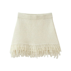 Conjunto em Tricô Vazado – Saia Mini + Camisa