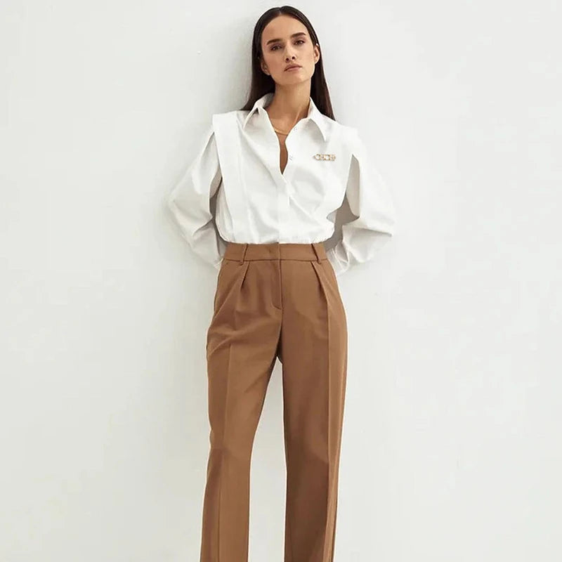 Blusa CHCH Elegante – Gola Clássica e Babados