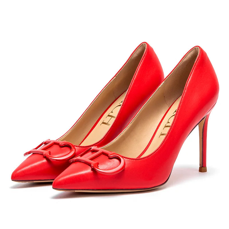 Scarpin CHCH Feminino com Salto Alto e Fivela Metálica – Elegância para Festas e Eventos