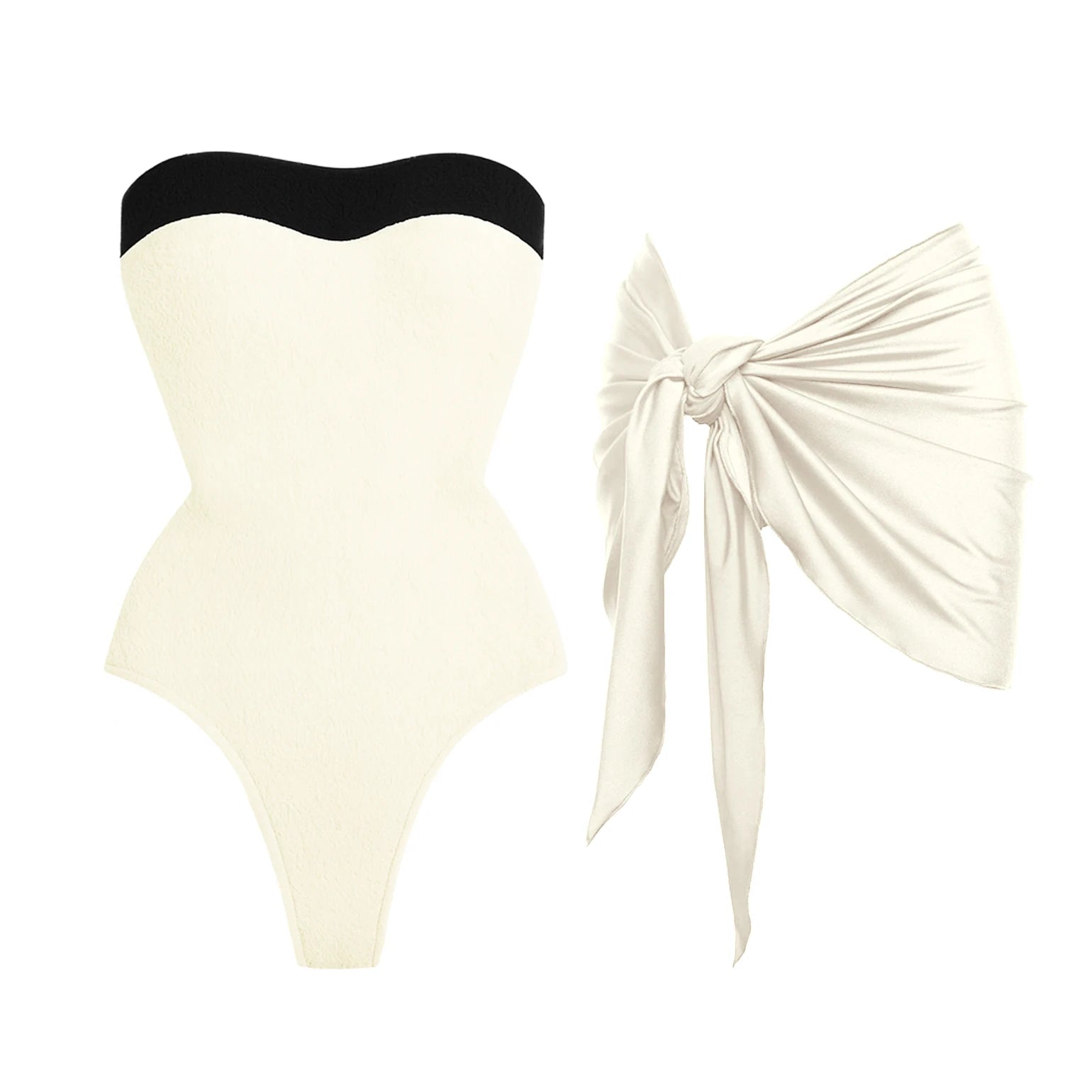 Conjunto de Biquíni Tomara que Caia Bicolor Preto e Branco