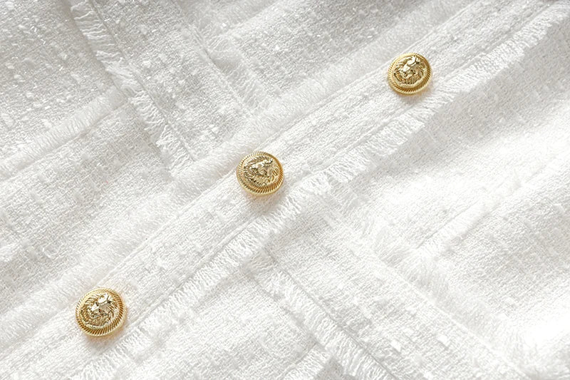 Vestido tweed tecido de luxo qualidade