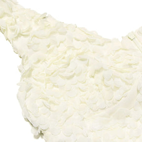 Vestido Longo Elegante com Decote V e Flores 3D – Modelo Slim, Sem Mangas, Midi/Maxi