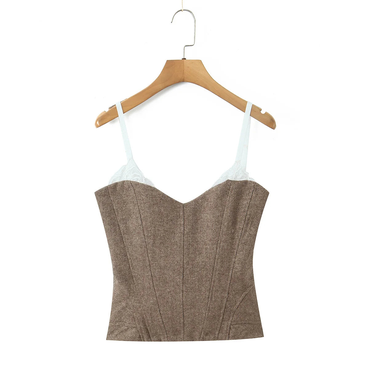 Top Cropped com Detalhe de Renda, Decote Baixo