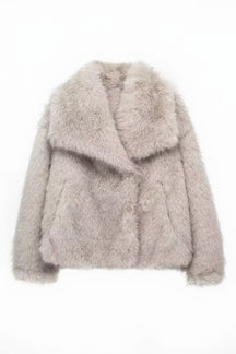 Casaco Longo de Peles Sintéticas – Toque Aveludado e Elegância Atemporal