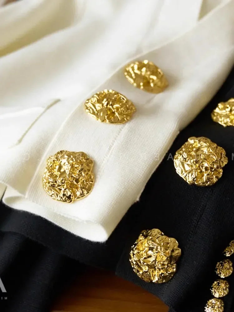 Cardigan Com botões dourado Rosa