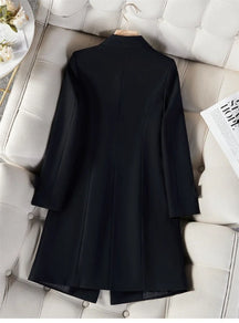 Sobretudo Botão Duplo Com bolsos