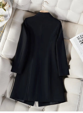 Sobretudo Botão Duplo Com bolsos