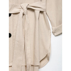 Conjunto Casual Feminino com Cinto, Camisa de Linho e Calça