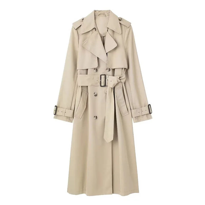 Trench Coat Feminino Slim com Gola e Cinto