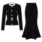 Conjunto Executivo Rosa: Casaco Estruturado e Saia Sereia Midi – Elegância