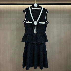 Vestido Míni de Alfaiataria Detalhe de Laço