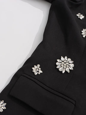 Conjunto de Alfaiataria Escultural com Blazer e Calça com Cristais
