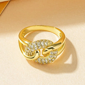 Anel de Luxo – Banhado a Ouro 14k