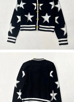 Cardigan Tricot com Botões Dourados – Estilo Sofisticado