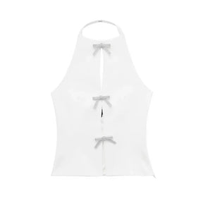 T-shirt Frente única com Aplicação de Laço