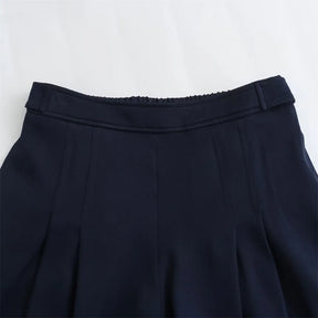 Conjunto Elegante – Blazer Curto com Botões Decorativos e Calça Pantalona