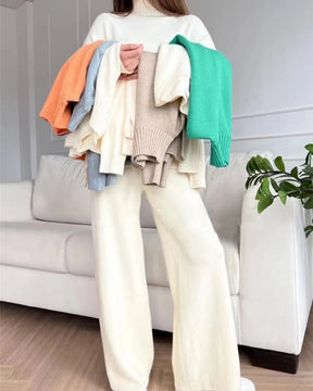 Conjunto Blusa e Calça Tricô  - Inverno