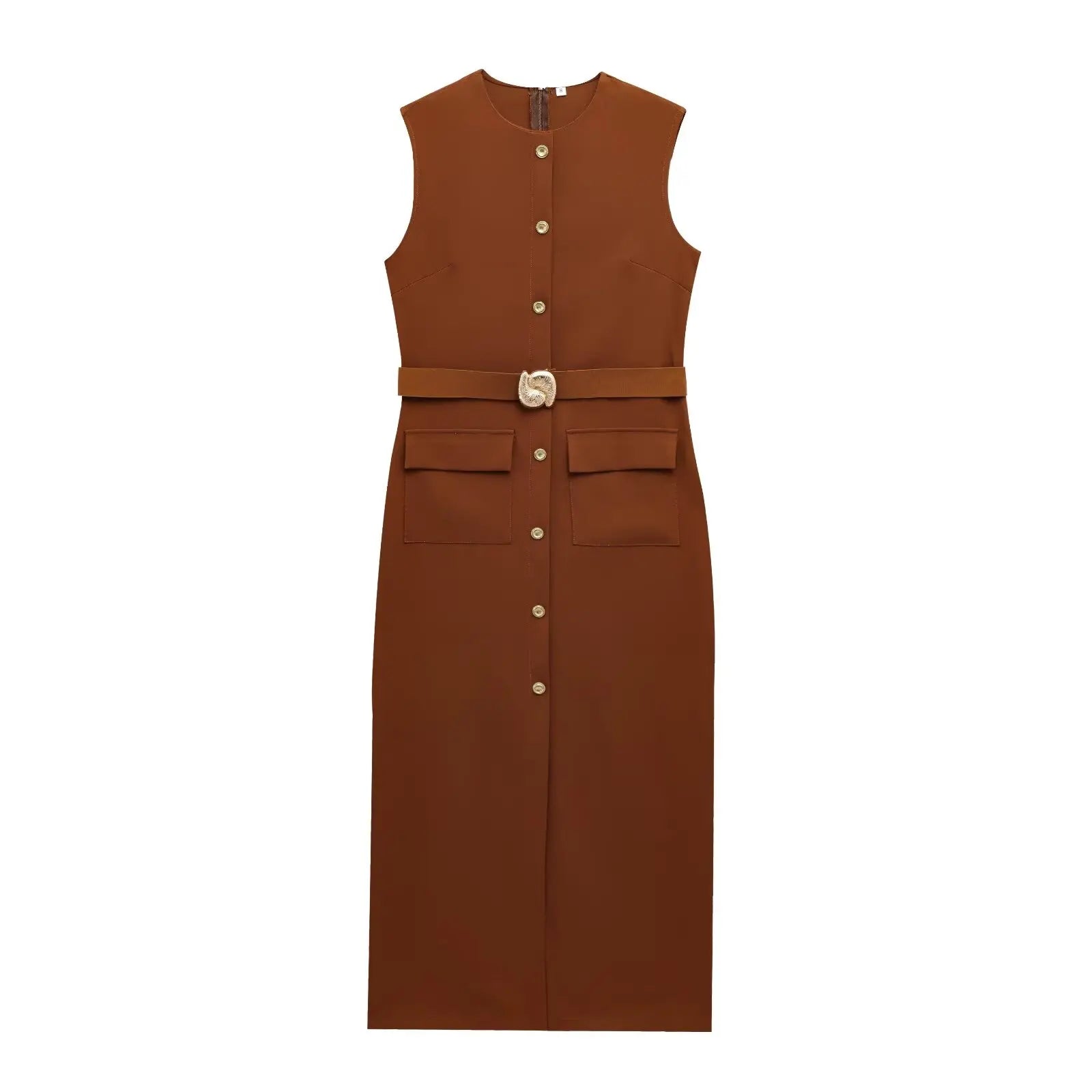 Vestido Midi com Cinto e Fenda – Elegância e Estilo em Cada Detalhe