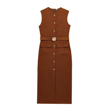 Vestido Midi com Cinto e Fenda – Elegância e Estilo em Cada Detalhe