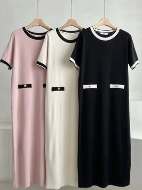 Vestido Tricô Midi Elegante e sofisticado
