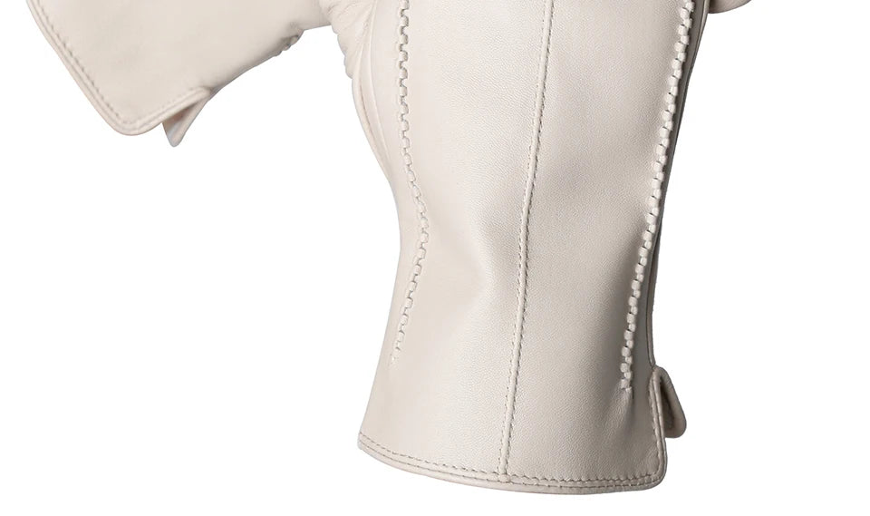 Luvas Femininas em Pelica (Couro de Ovelha) com Forro Aveludado e Toque para Tela – Elegância de Inverno