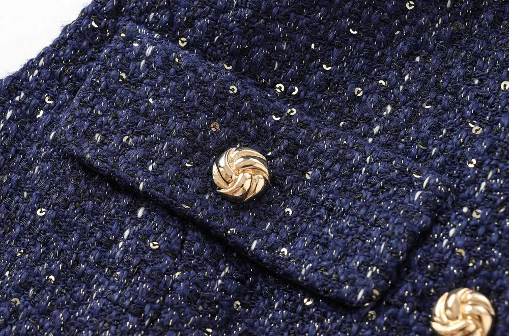 Colete Tweed com Cinto – Elegância e Estilo Atemporal