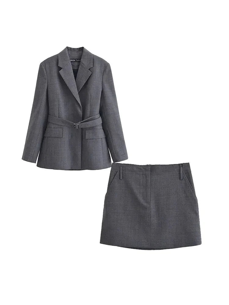 Conjunto Blazer e Saia Alfaiataria - Novidade