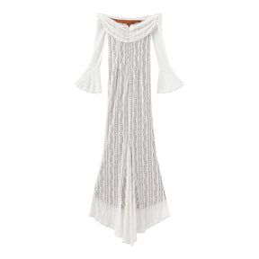 Vestido Longo Ombro a Ombro com Renda — Elegância Atemporal