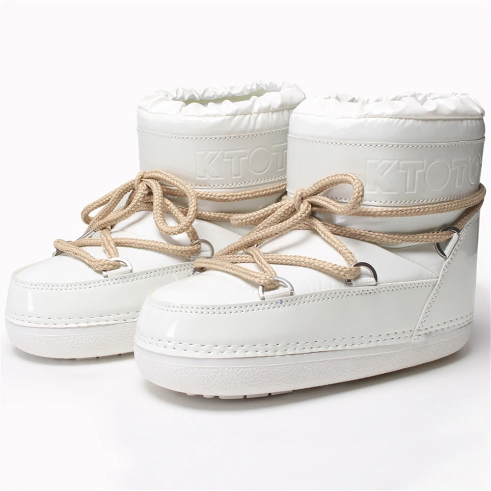 Botas de Neve com Peles Sintéticas – Plataforma Elegante e Conforto Aveludado