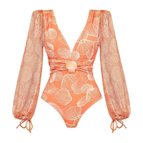 Conjunto de Banho Verão: Traje com Detalhes em Camadas e Saída de Praia