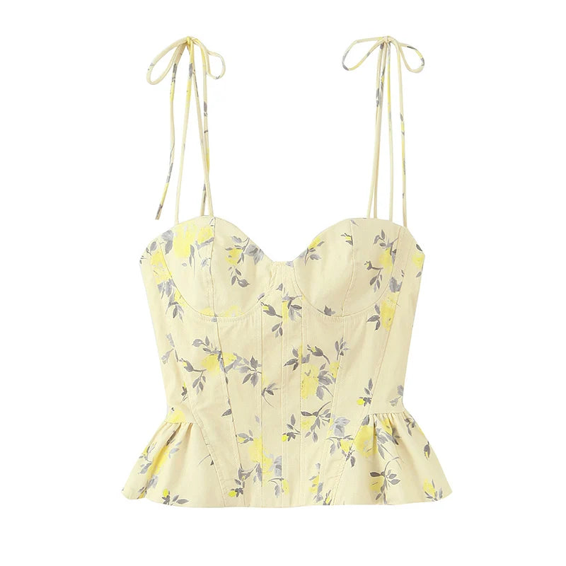 Corset Alta Costura com Estampa Floral