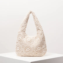 Bolsa de Ombro Trançada Vazado Artesanal – Estilo Premium para Praia e Viagens