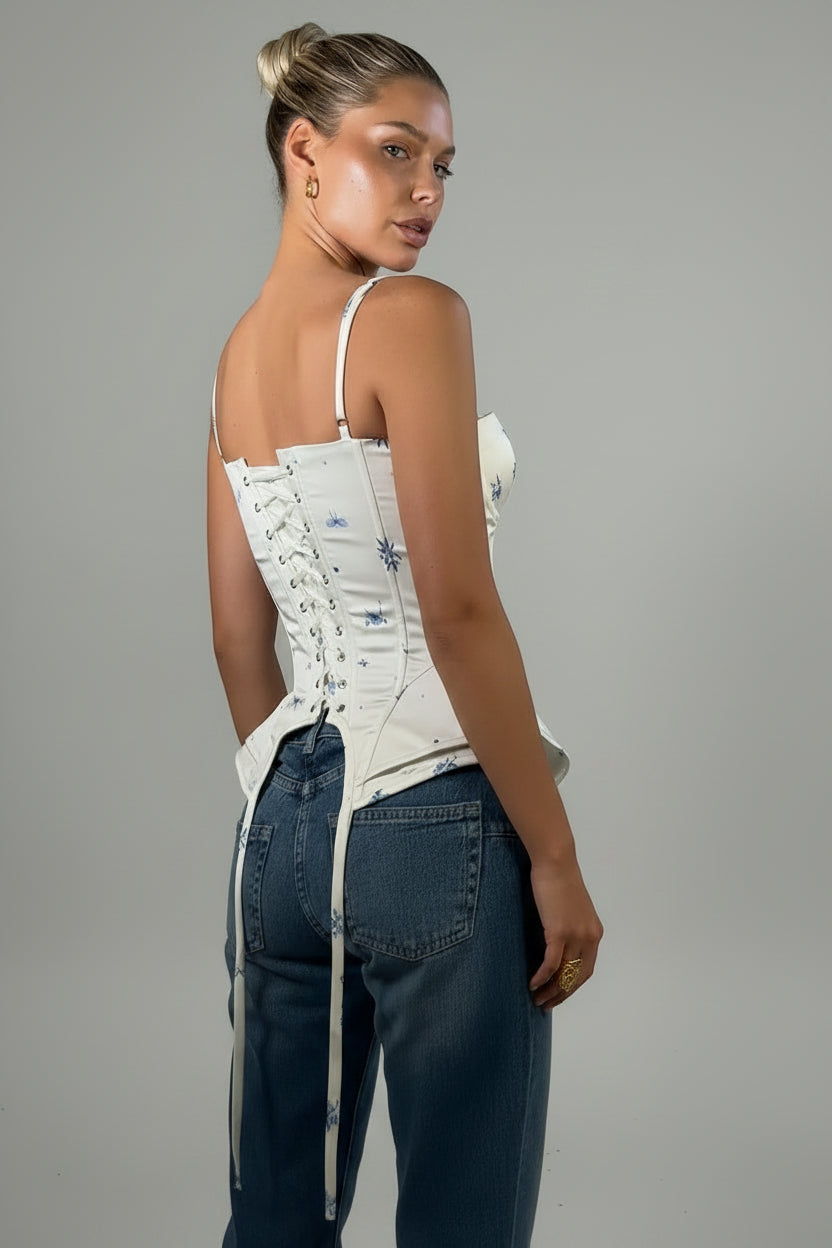 Corset Escultural com Estampa Exclusiva e Ajuste de Cintura