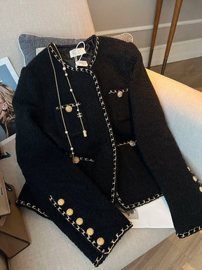Blazer Tweed com detalhes Dourados